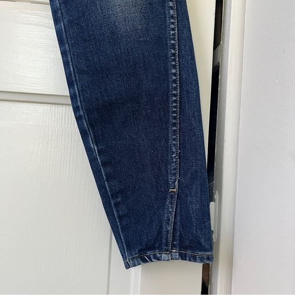 AMO Twist Low/Mid Rise Straight Leg Denim Jeans Split Cuff | True Blue | Size 26 - Picture 6 of 10